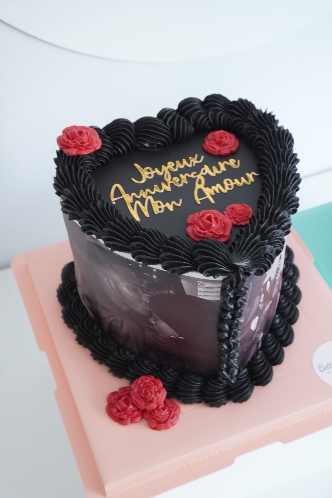 Picture Collage Heart Cake