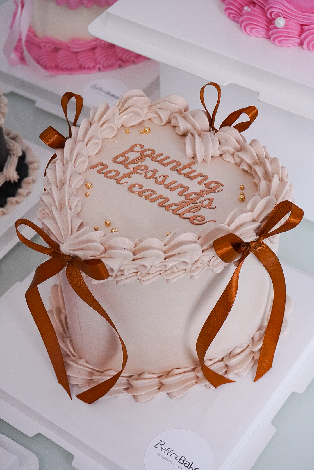 Brown Custom Heart Cakes