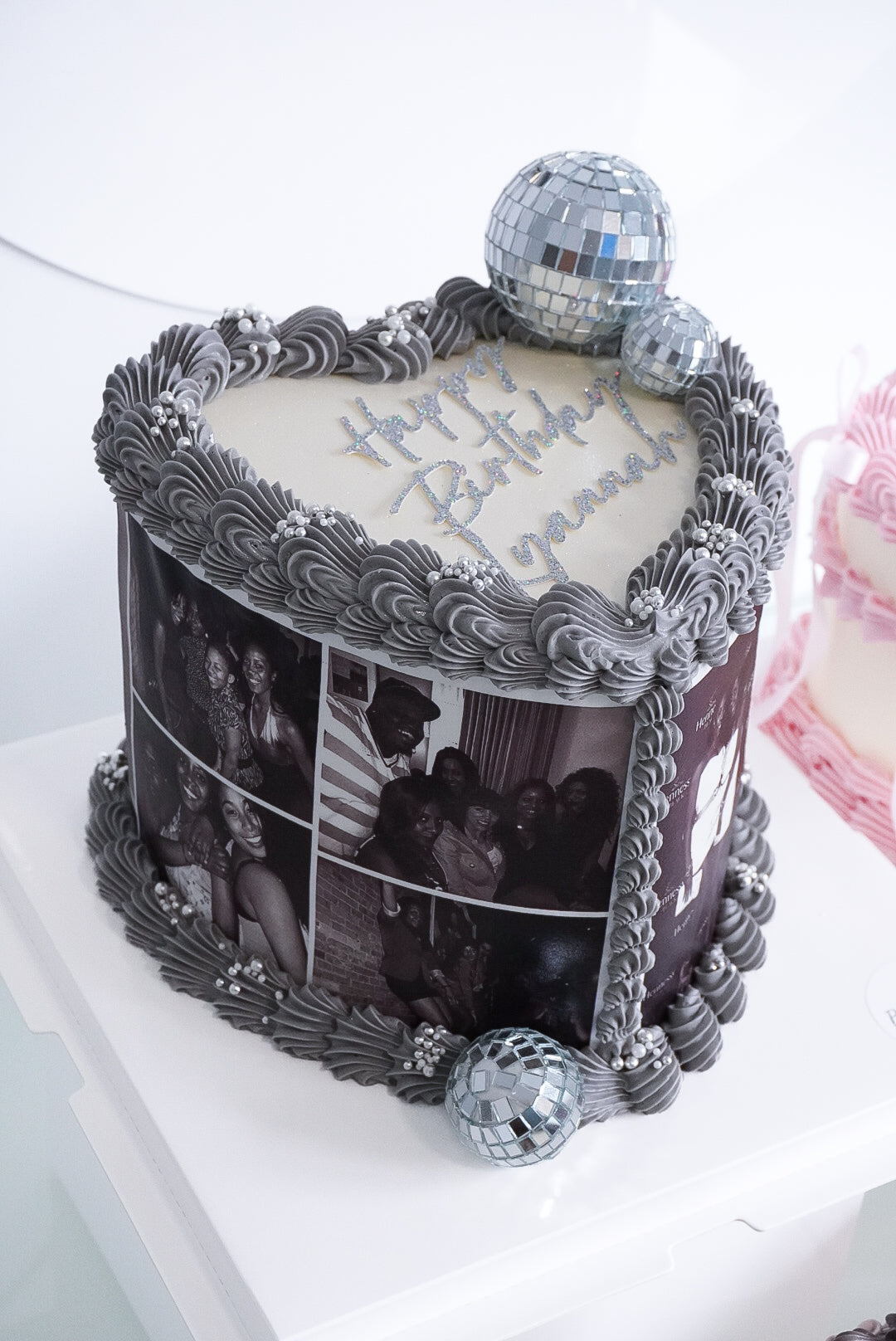 Picture Collage Heart Cake