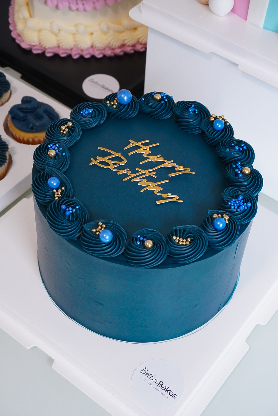 Blue Custom Round Cakes