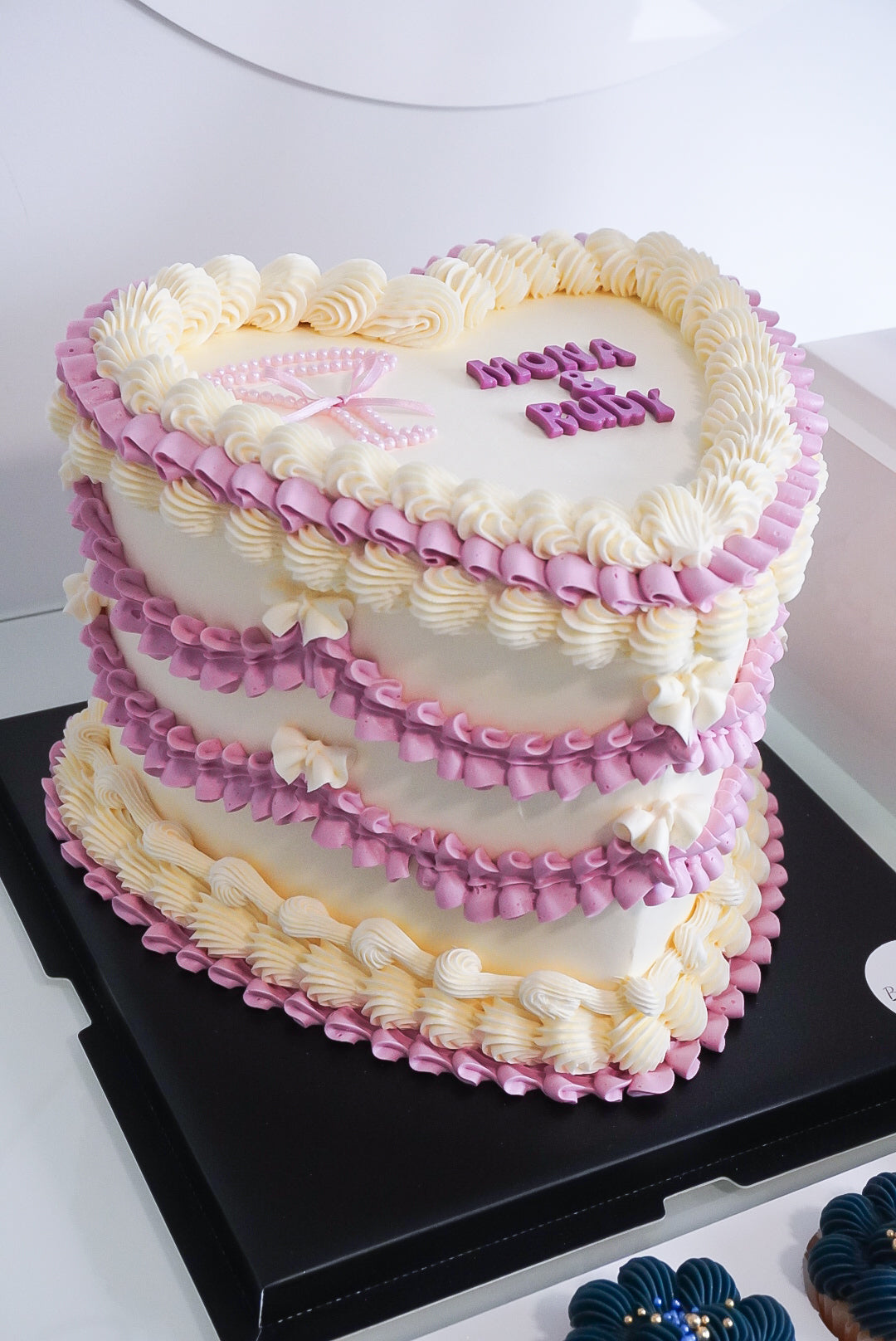 Bi Colour Custom Heart Cakes