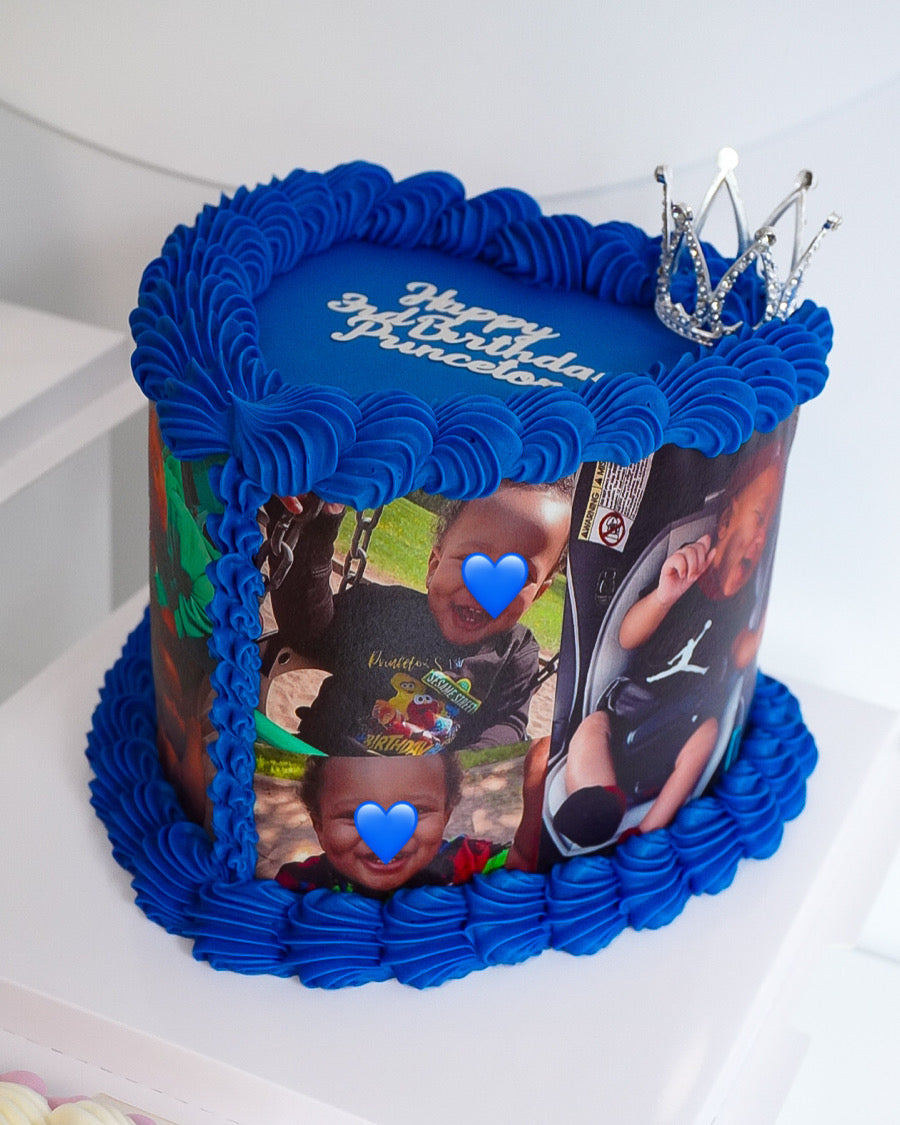 Picture Collage Heart Cake