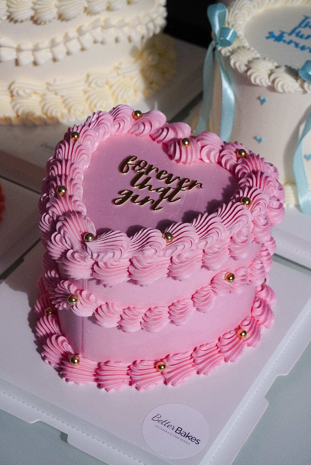 Pink Custom Heart Cakes