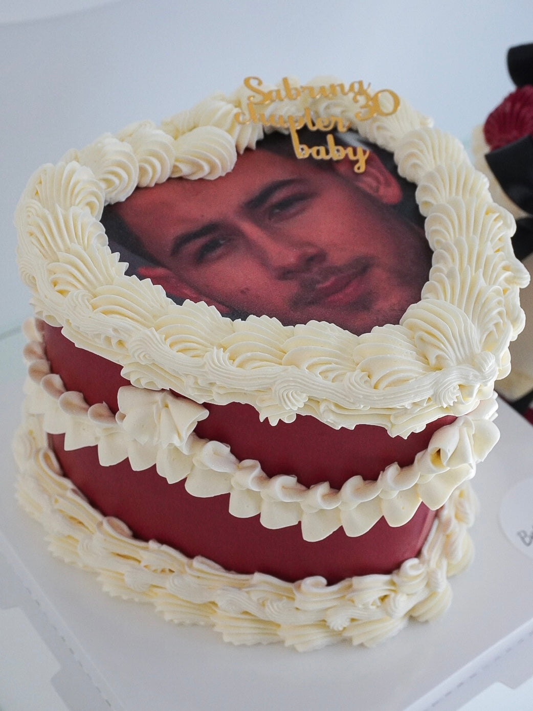 Printed Top Heart Cakes