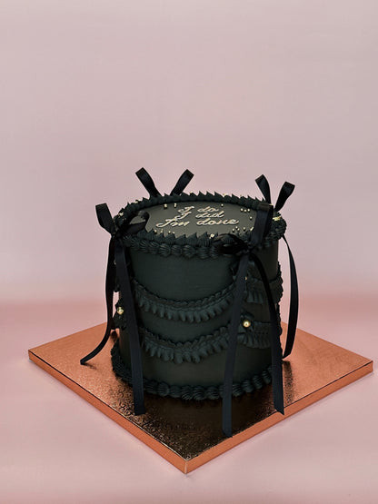 Black Custom Round Cake