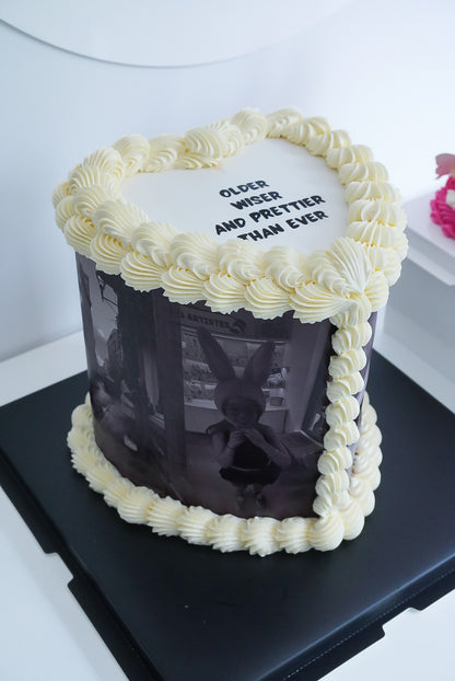 Picture Collage Heart Cake