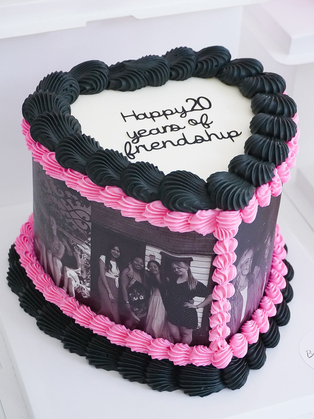 Picture Collage Heart Cake