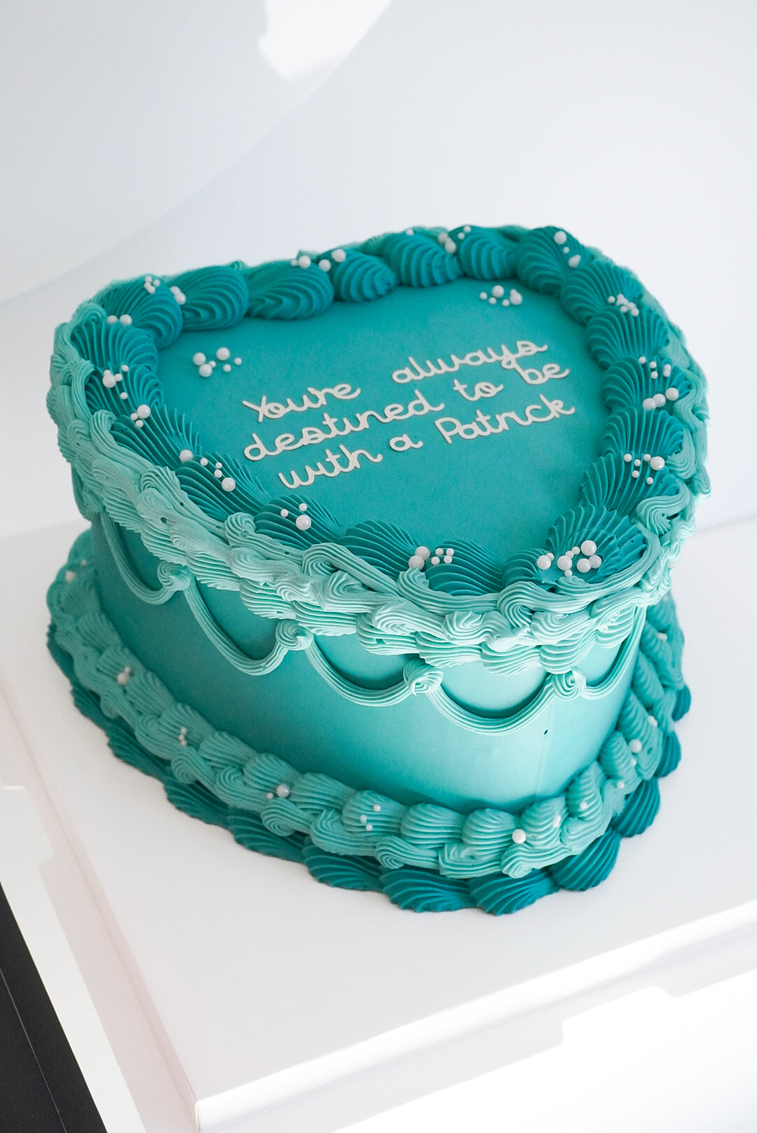 Blue Custom Heart Cakes