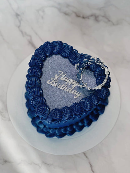 Blue Custom Heart Cakes