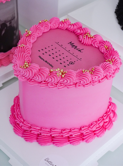 Calendar Custom Heart Cakes