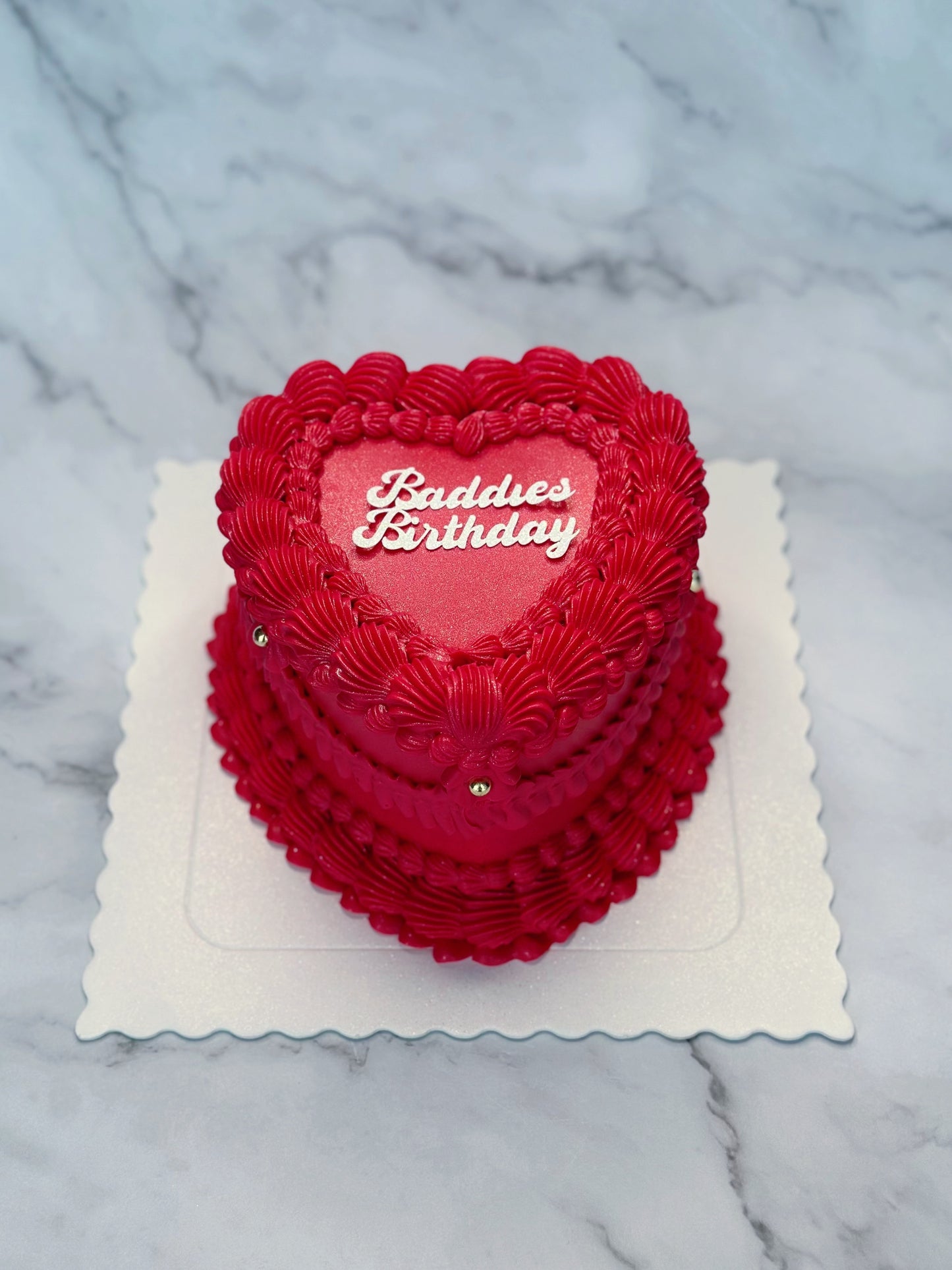 Red Custom Heart Cakes