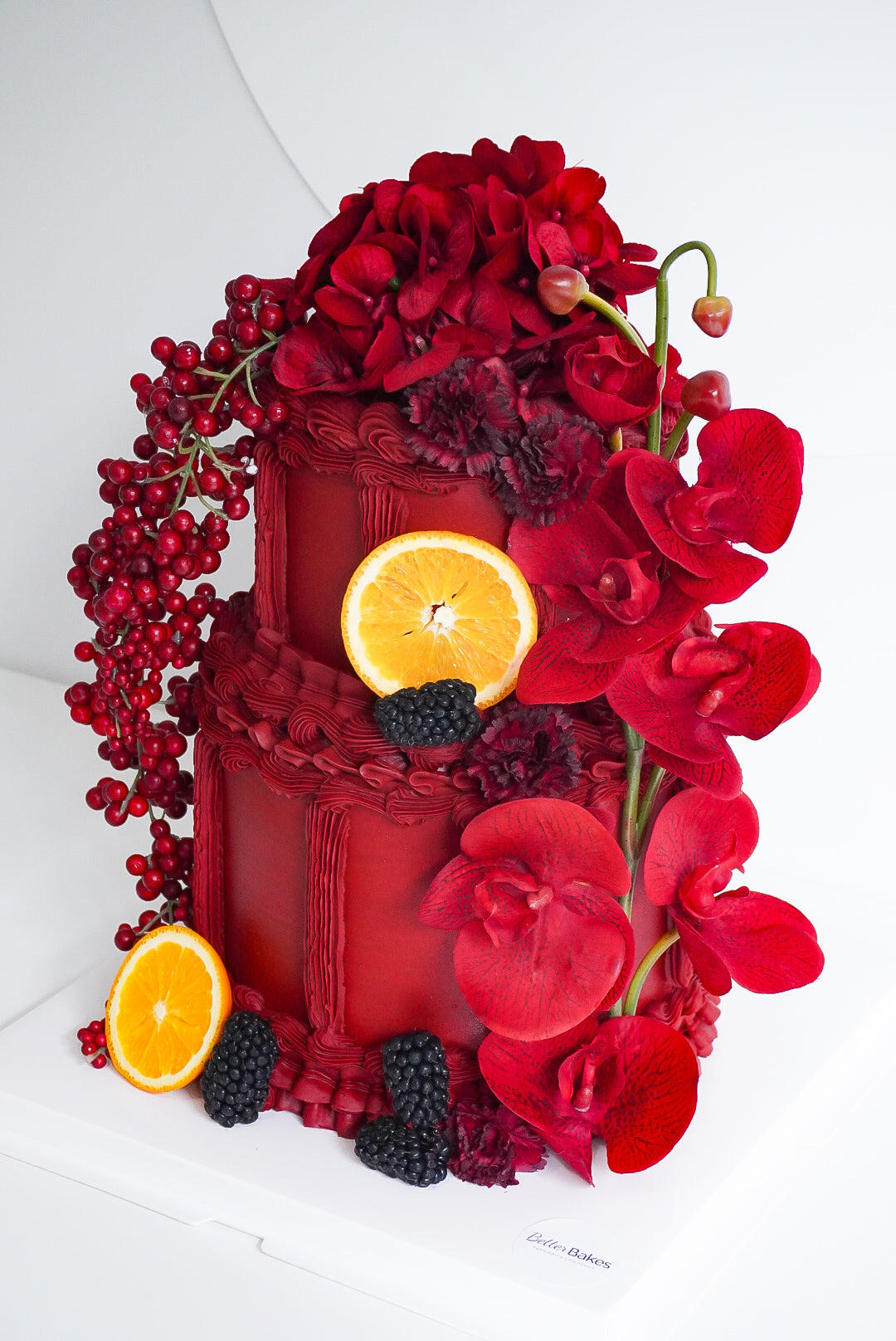 Two Tier Fruits & Flowers Cakes