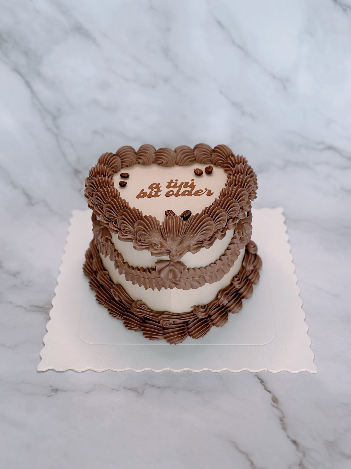 Brown Custom Heart Cakes