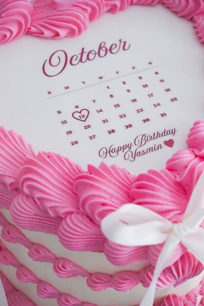 Calendar Custom Heart Cakes
