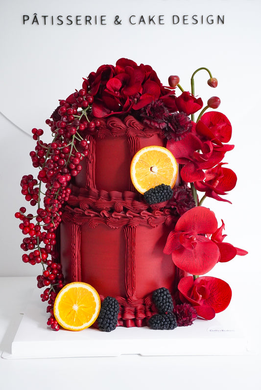 Two Tier Fruits & Flowers Cakes