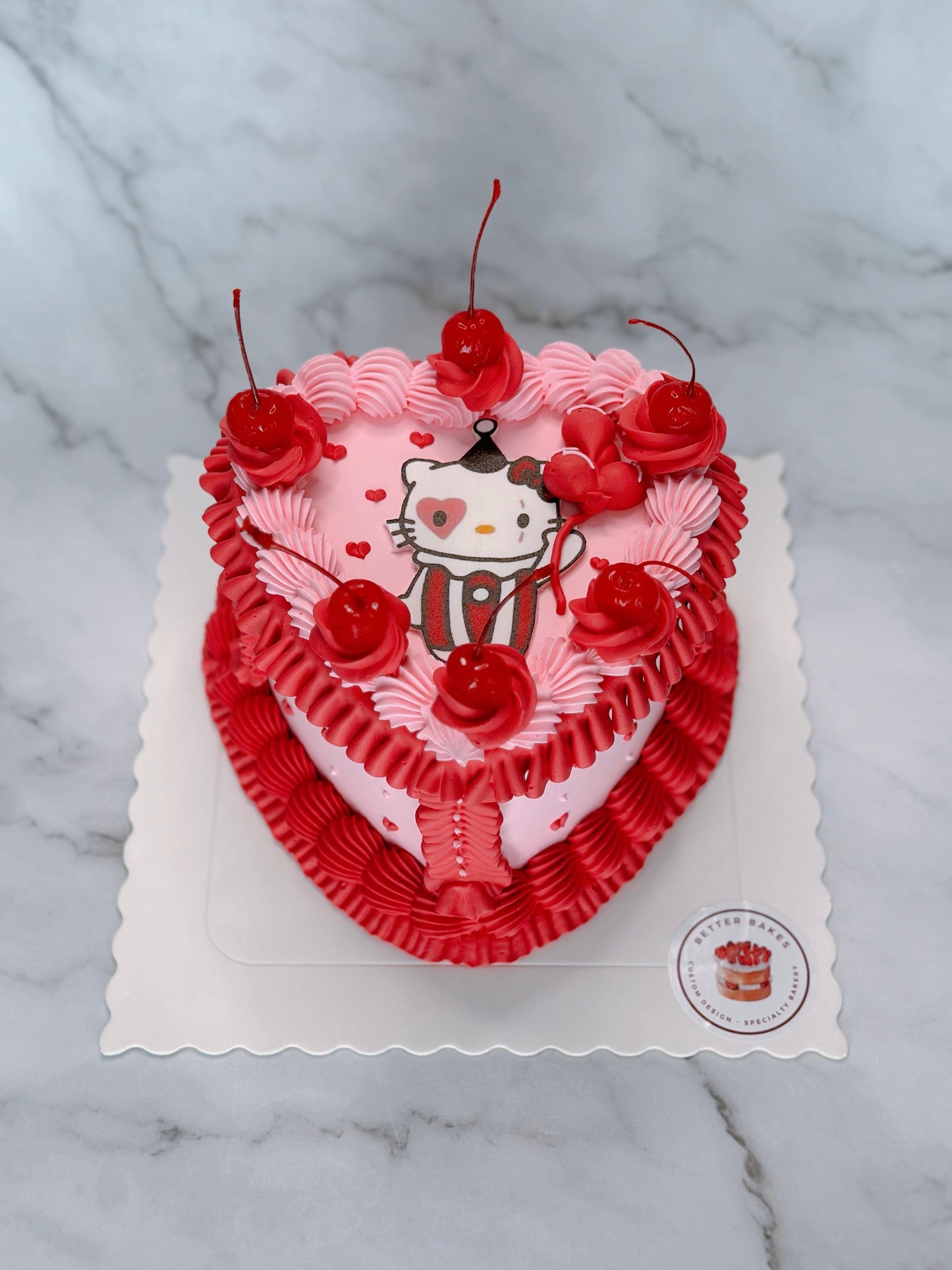 Printed Top Heart Cakes