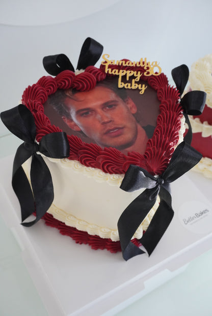 Printed Top Heart Cakes