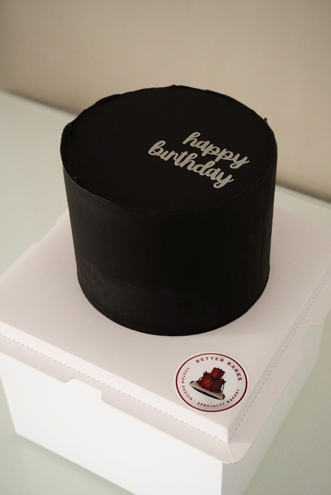 Black Custom Round Cake