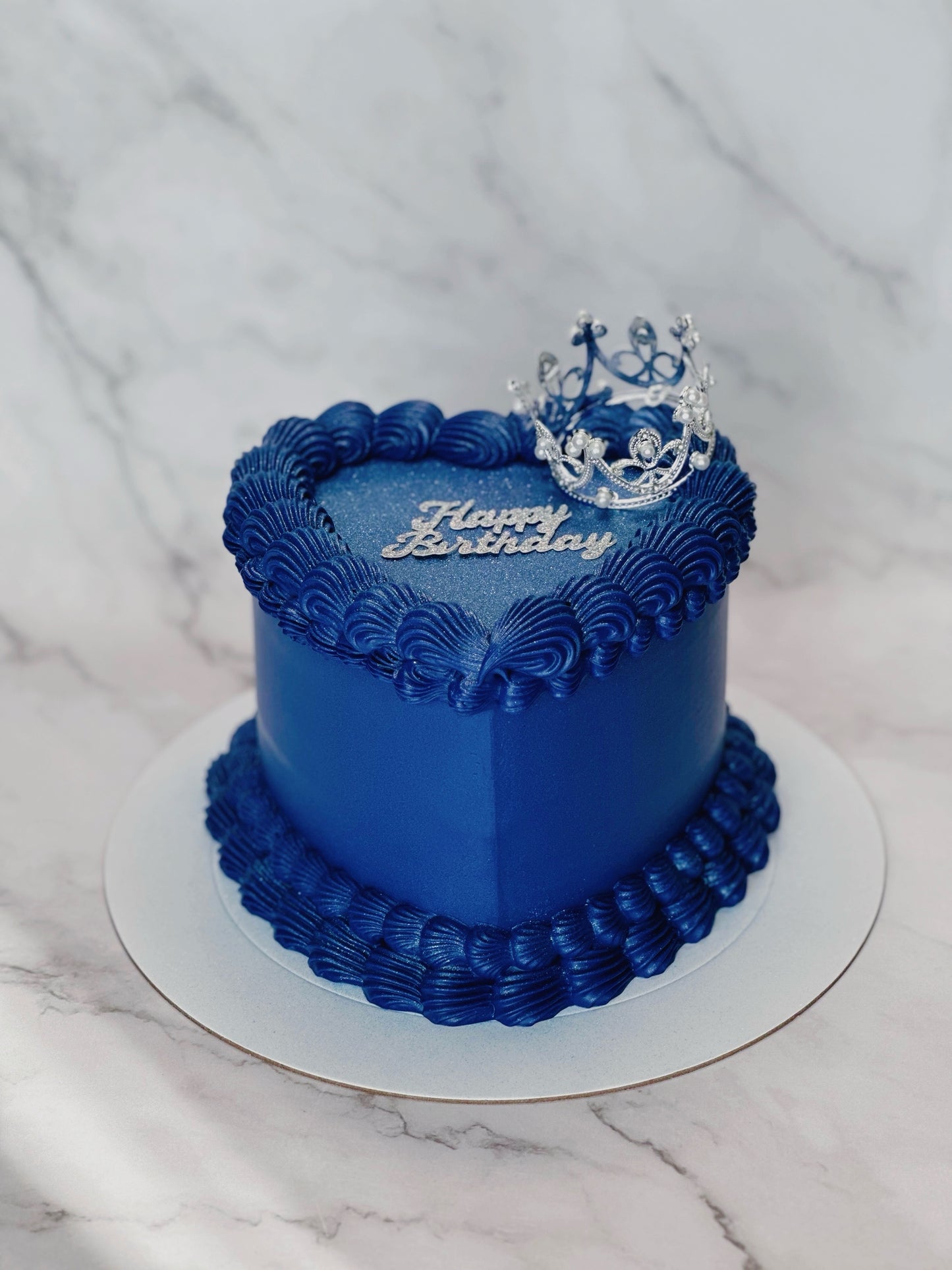 Blue Custom Heart Cakes