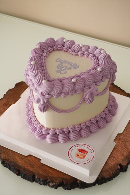 Bi Colour Custom Heart Cakes