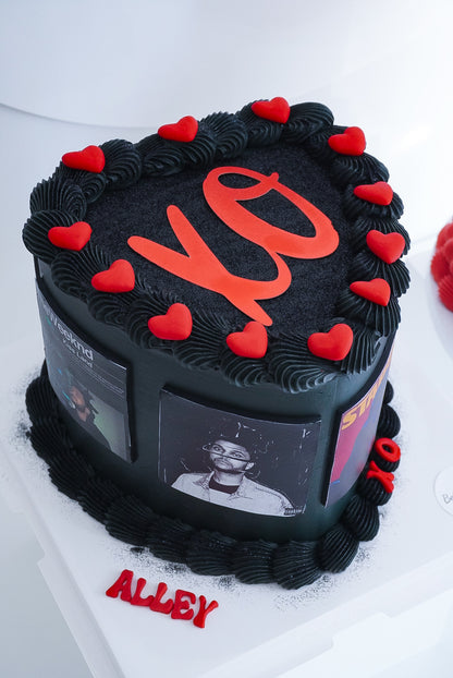 Picture Collage Heart Cake