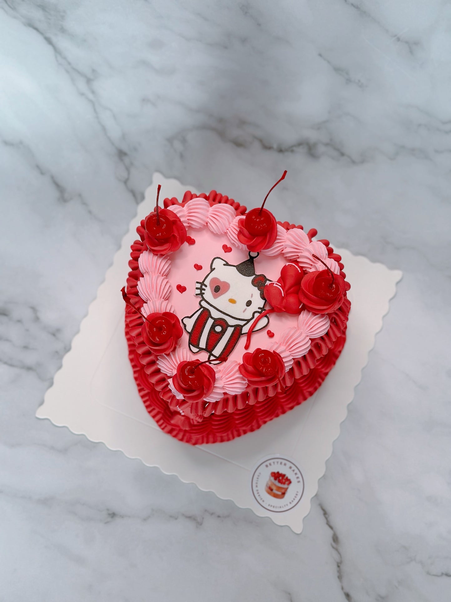 Printed Top Heart Cakes