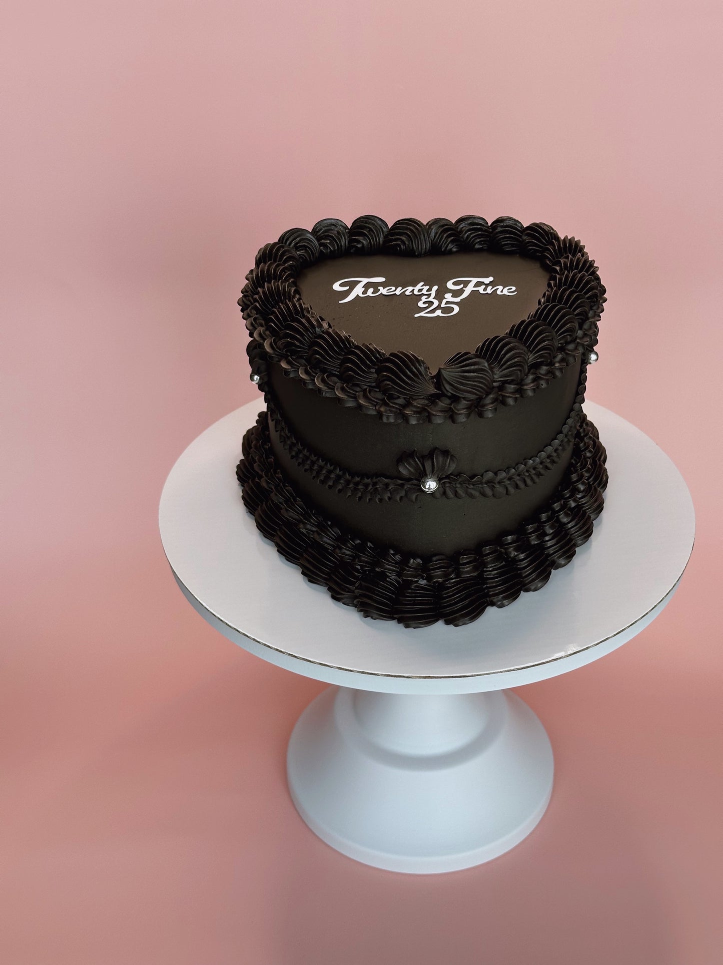 Black Custom Heart Cake