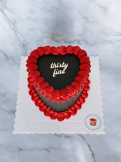 Black Custom Heart Cake