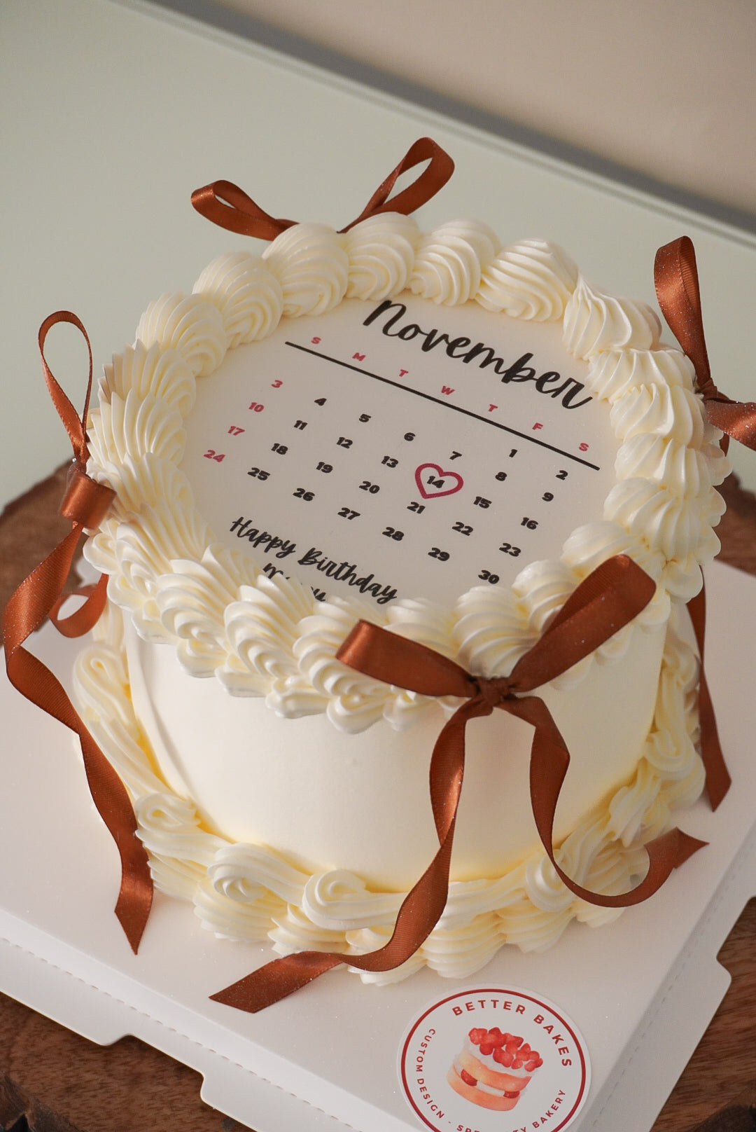 Calendar Custom Round Cakes