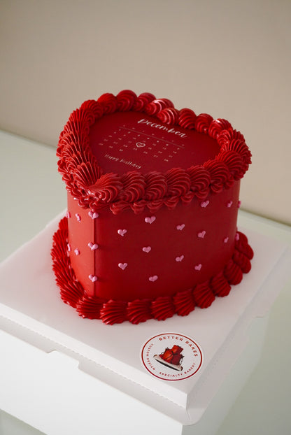 Calendar Custom Heart Cakes