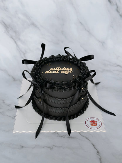 Black Custom Round Cake