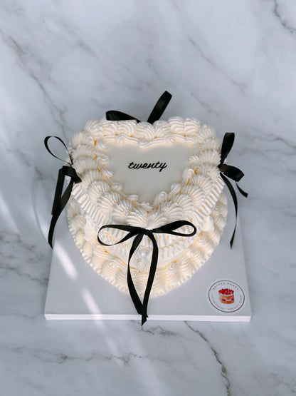 White Custom Heart Cakes