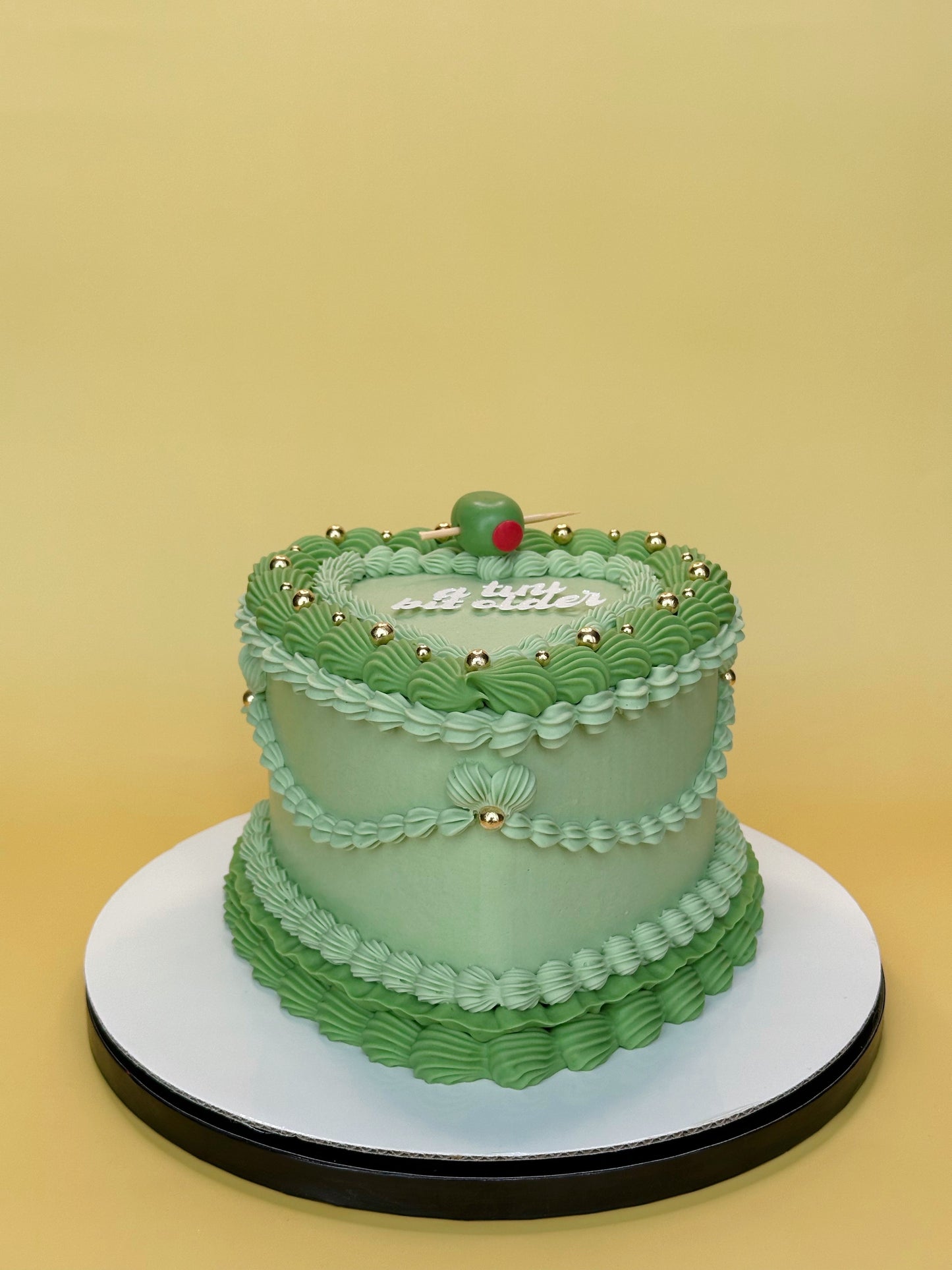 Green Custom Heart Cakes