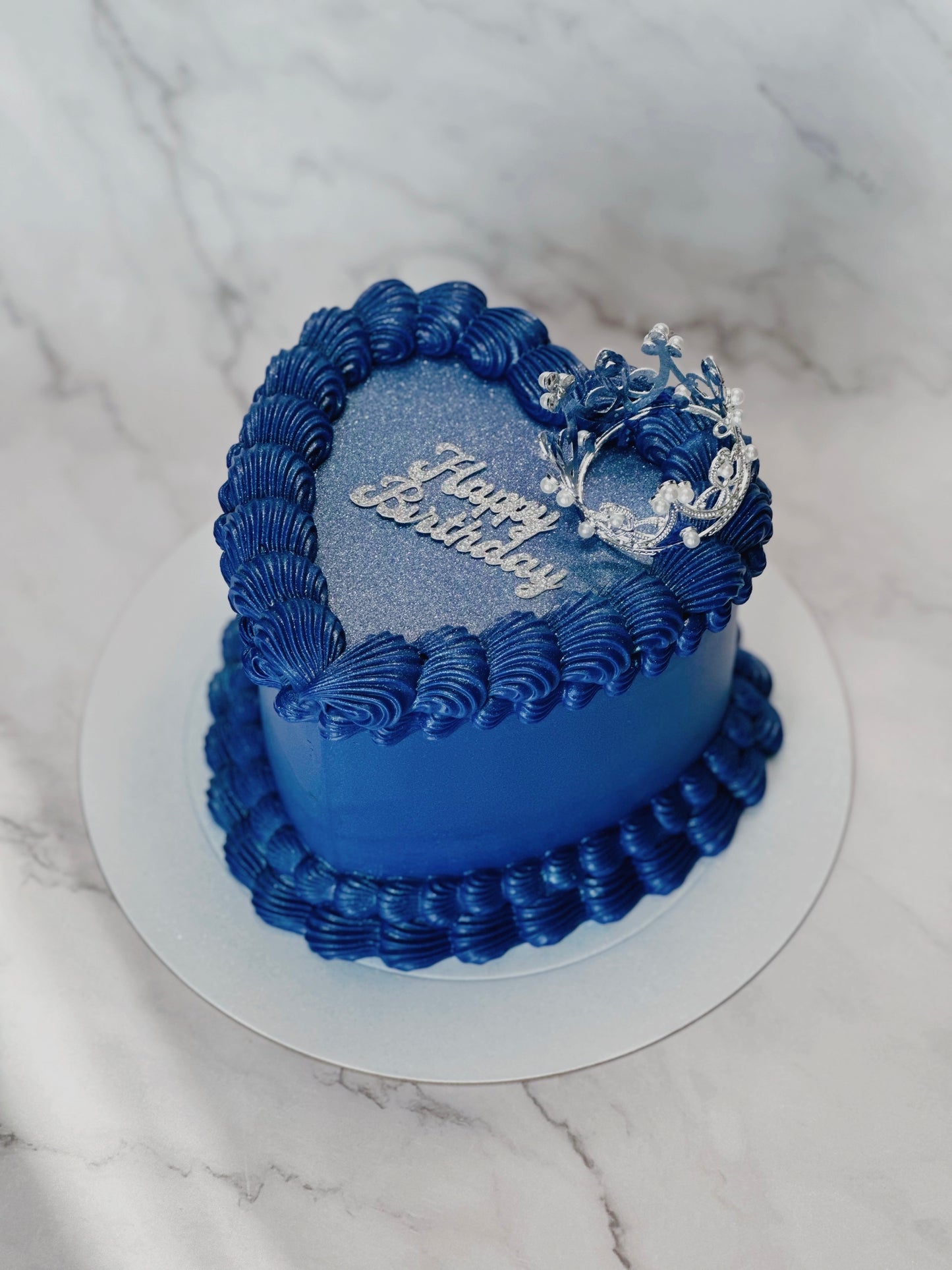 Blue Custom Heart Cakes