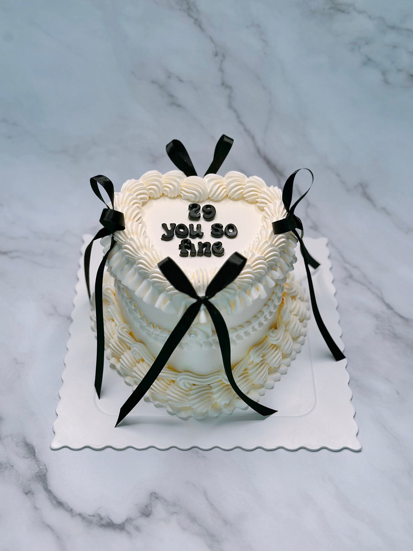 White Custom Heart Cakes