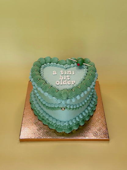 Green Custom Heart Cakes