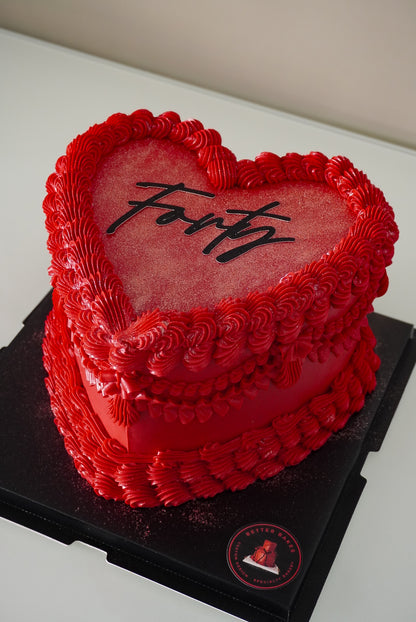 Red Custom Heart Cakes