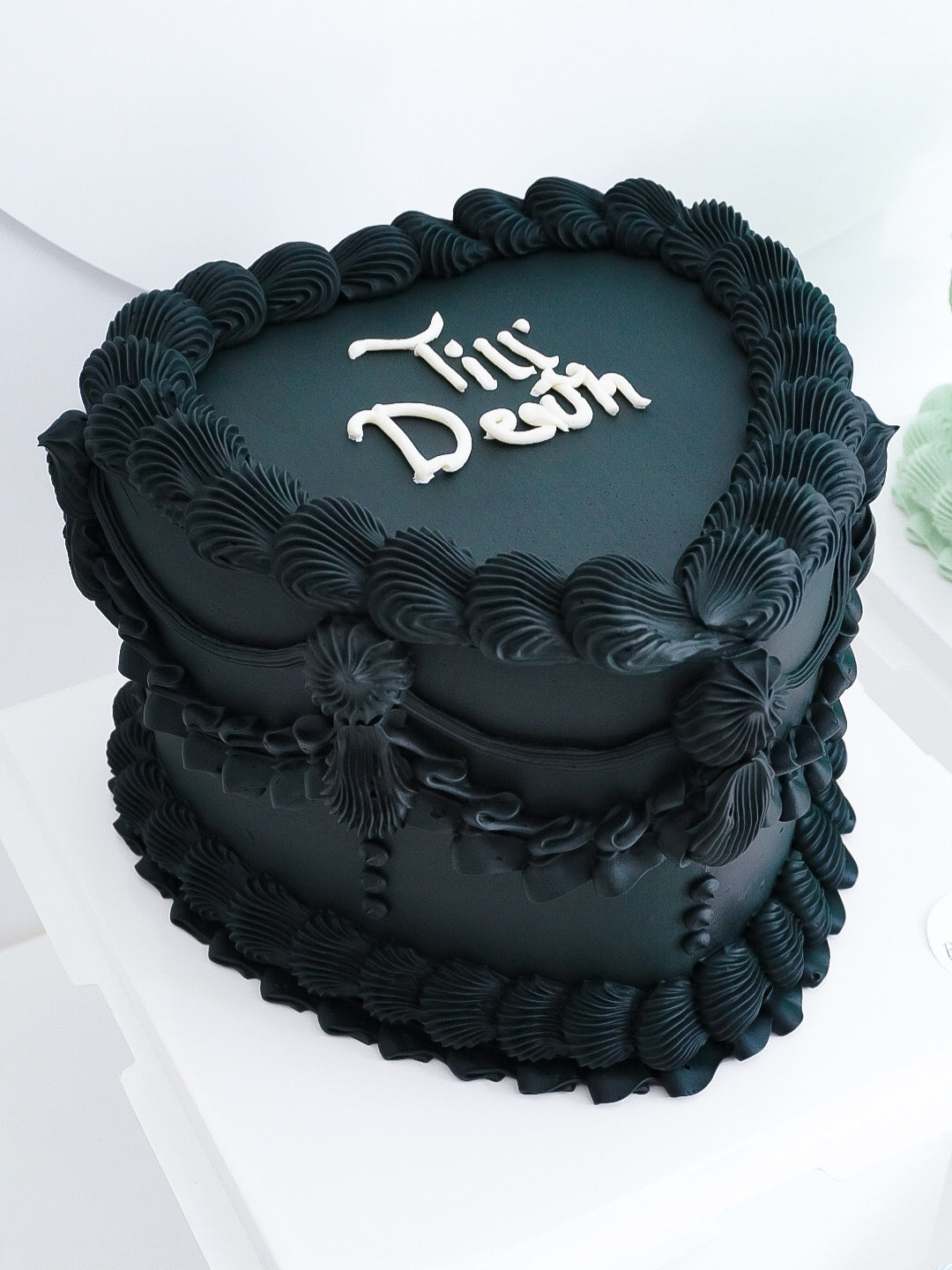 Black Custom Heart Cake