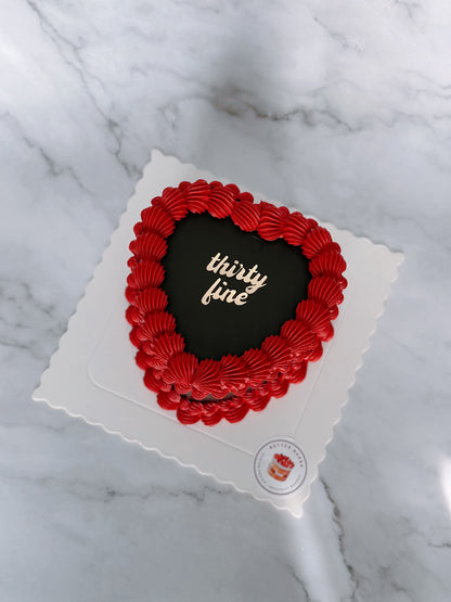 Black Custom Heart Cake