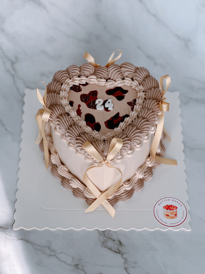 Printed Top Heart Cakes