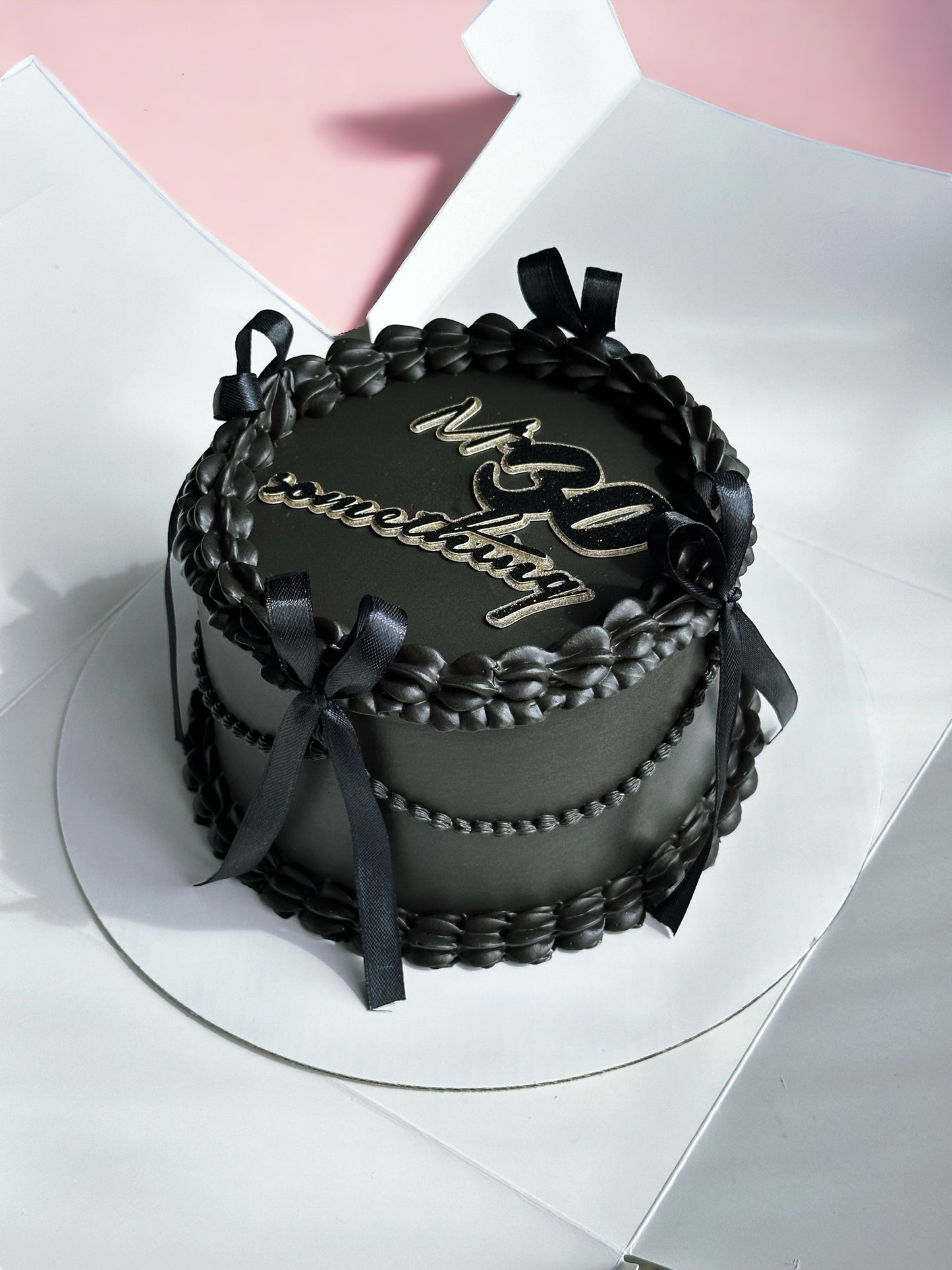 Black Custom Round Cake