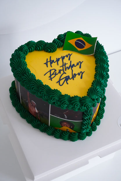 Picture Collage Heart Cake