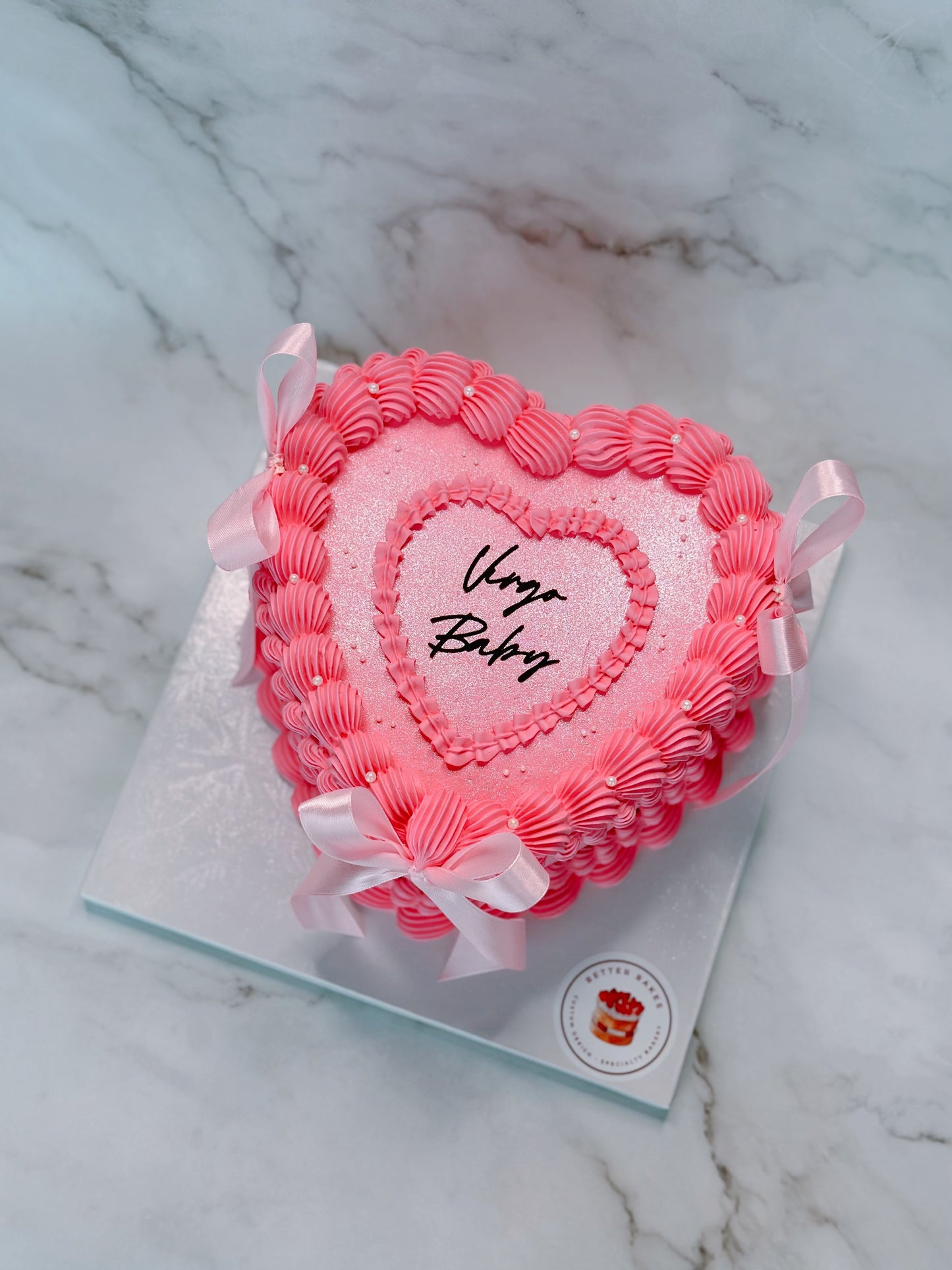 Pink Custom Heart Cakes