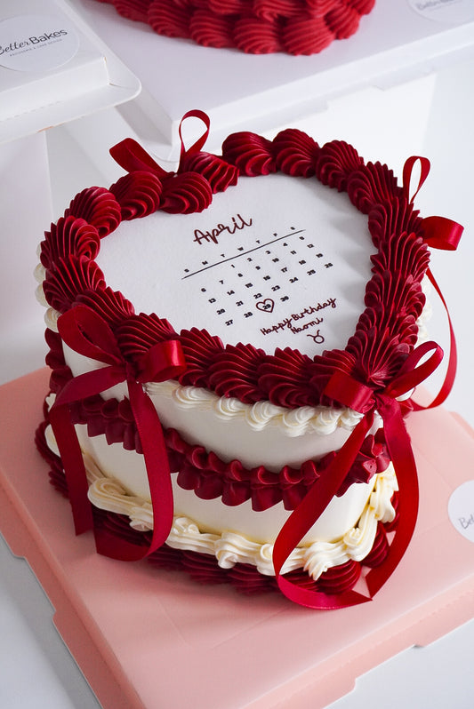 Calendar Custom Heart Cakes