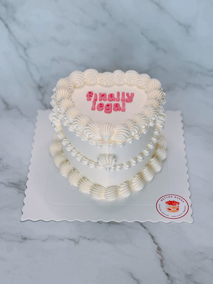 White Custom Heart Cakes