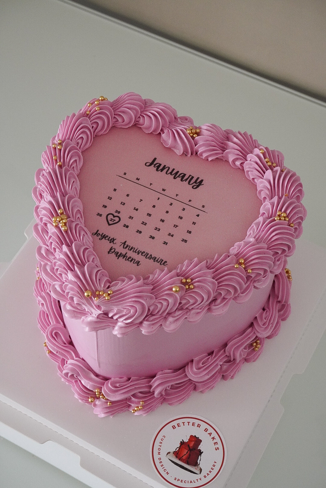 Calendar Custom Heart Cakes