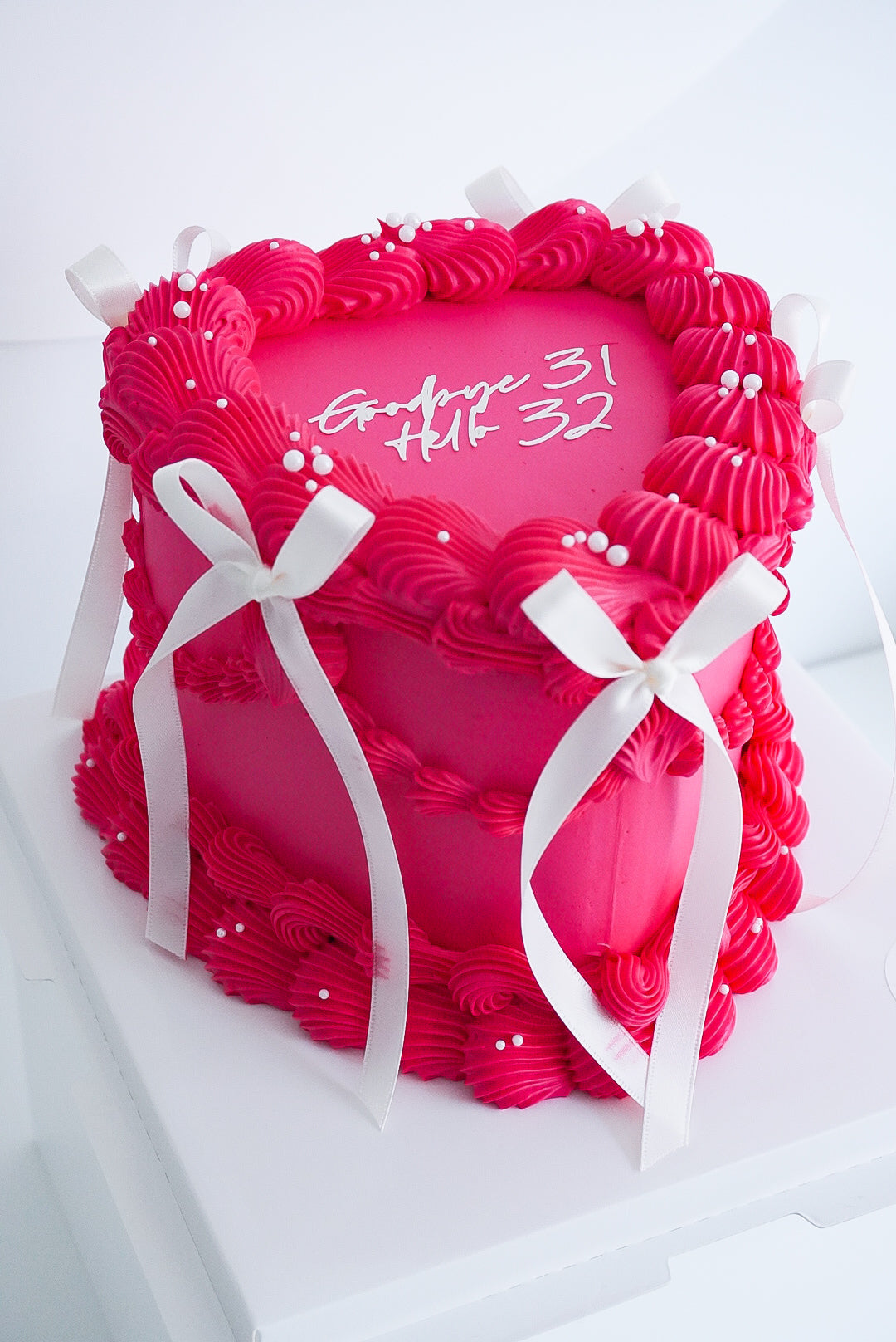 Pink Custom Heart Cakes