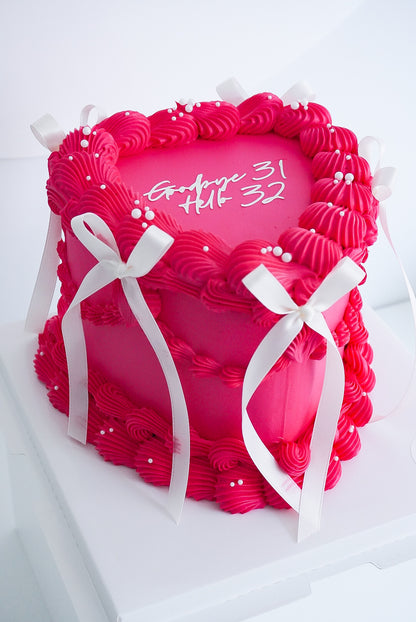 Pink Custom Heart Cakes