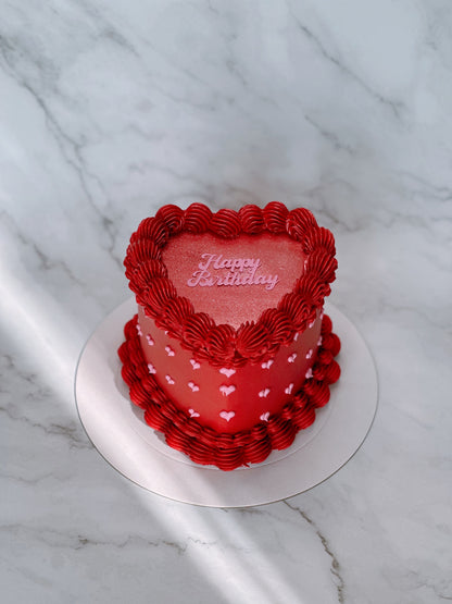 Red Custom Heart Cakes