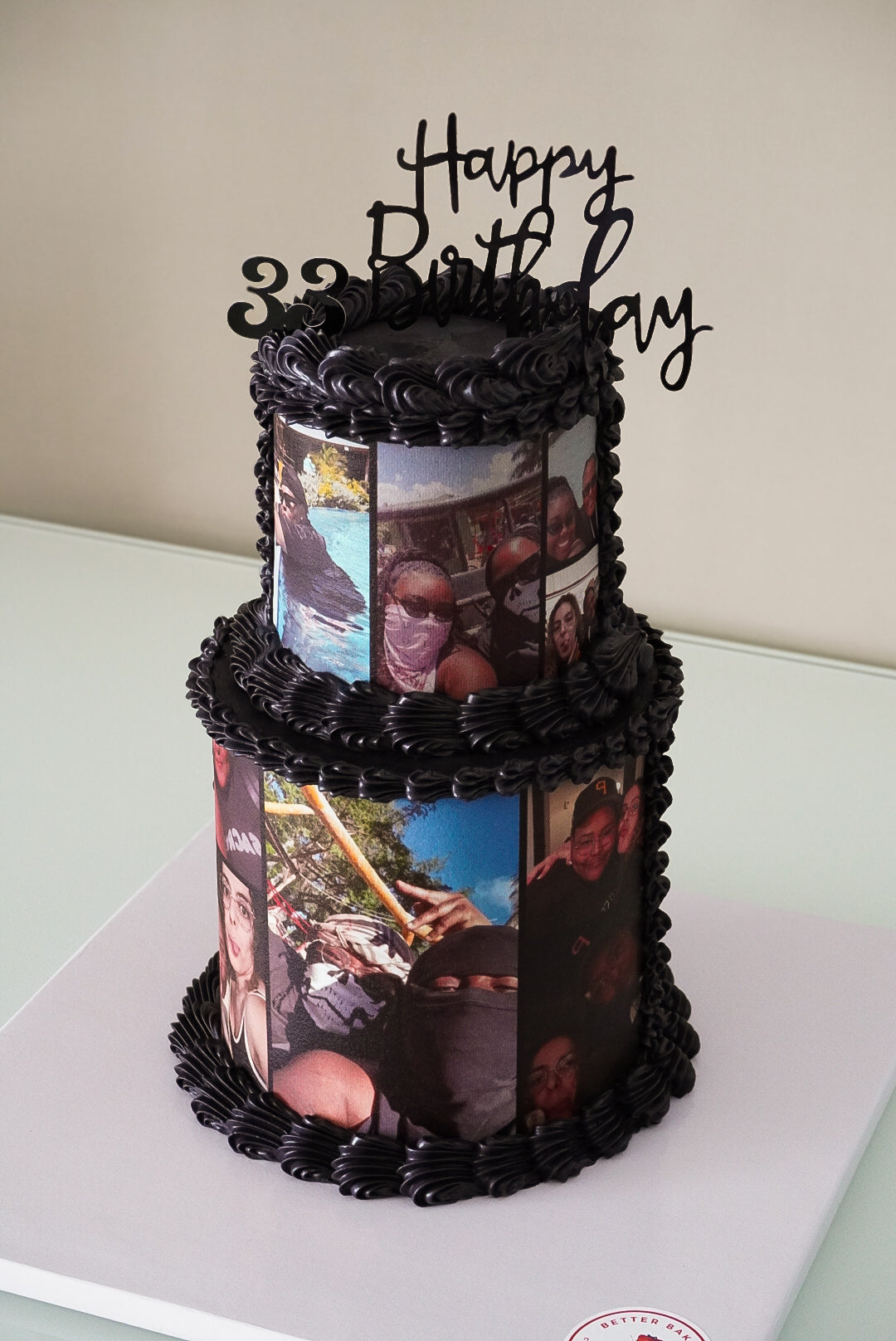 Picture Collage Two Tier Cakes